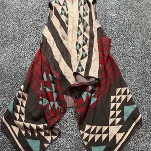 Western Chic Multicolor Knit Poncho vest one size fits all